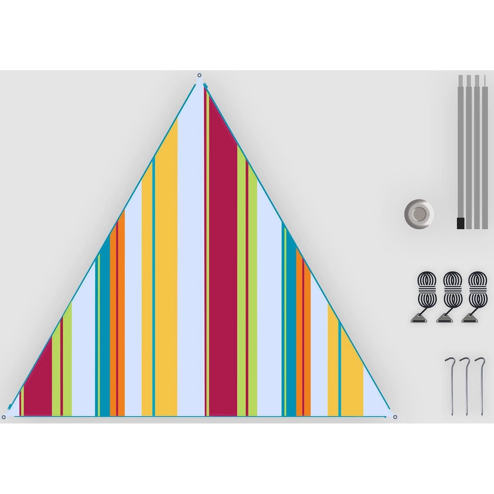 Bent Canvas Allover Set Caribbean tarp 250 x 250 x 250 stripe hawaï Bent Canvas Allover Set Caribbean Tarp 250 X 250 X 250 Stripe Hawaï -dewitschijndel winkel 111862 500 02 2