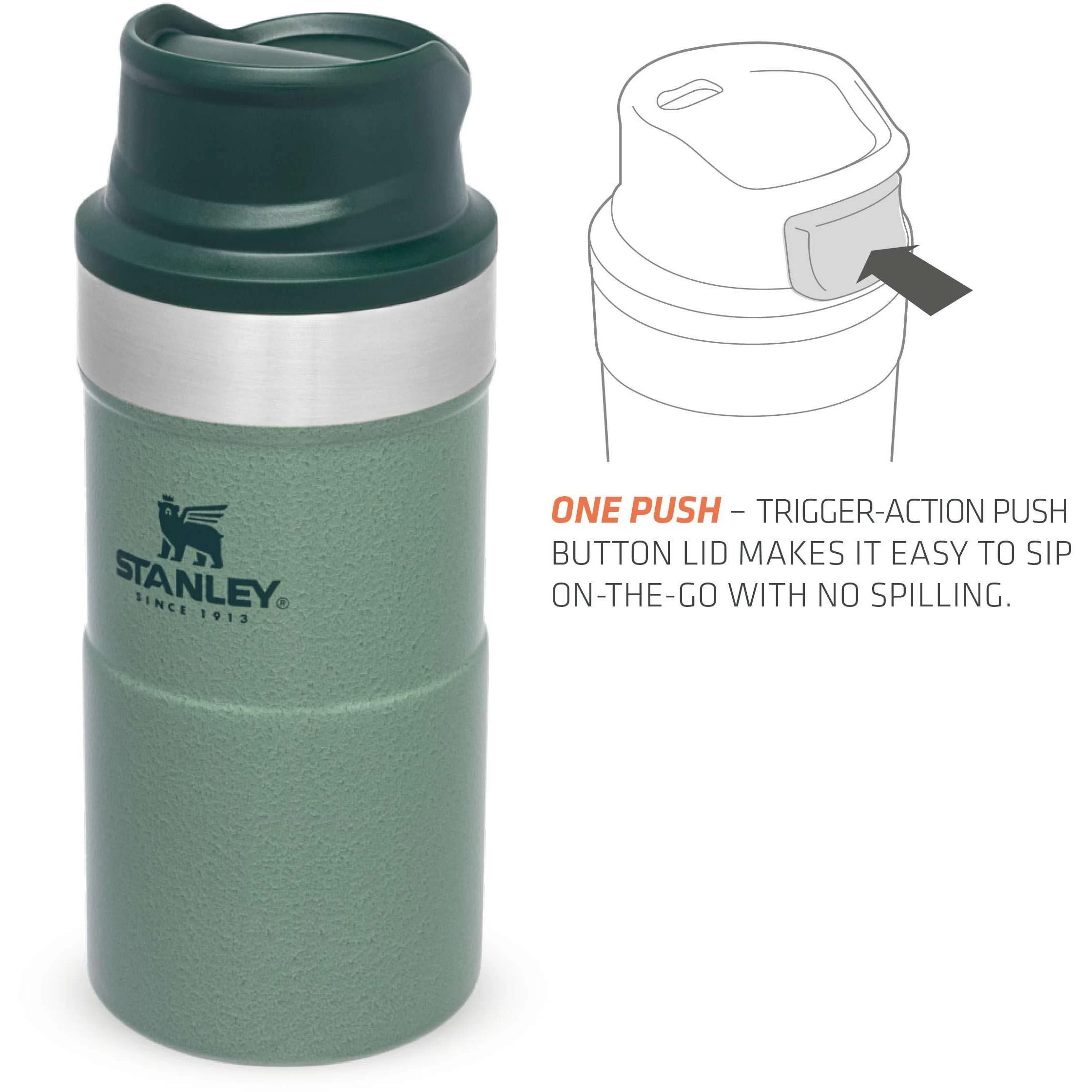 Stanley PMIClassic Trigger-Action thermosbeker 250 ml hammertone green Stanley PMIClassic Trigger-Action Thermosbeker 250 Ml Hammertone Green -dewitschijndel winkel 115050 300 05